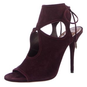 Aquazzura Suede T-Strap Heels